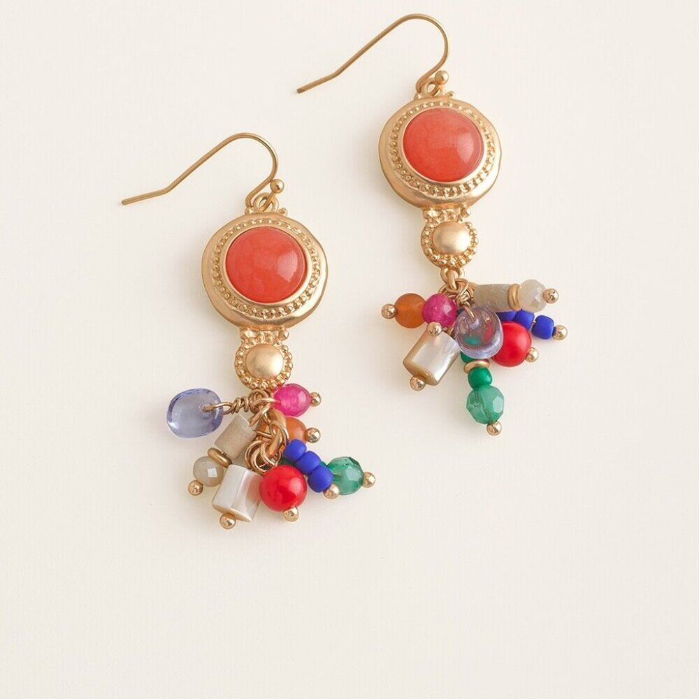 Chicos Multi Colored Cluster Earrings NWT